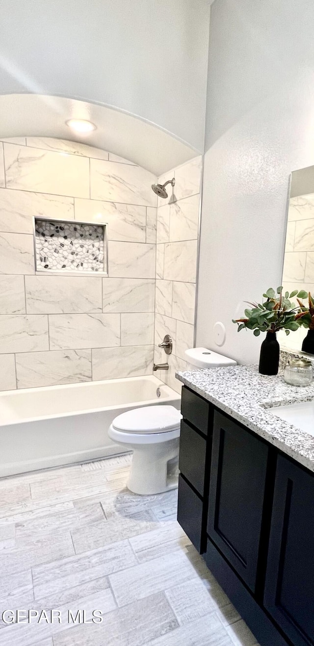 3897 Surmise St, El Paso, TX 79938 - full bath with vanity, bathing tub / shower combination, and toilet