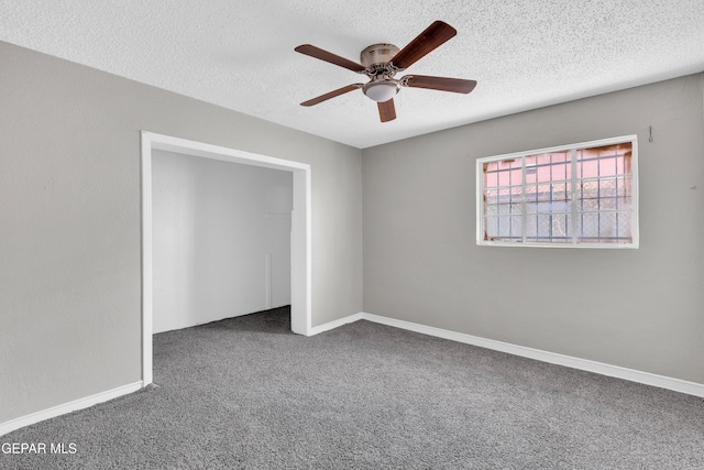 2413 Copper Ave Unit 79930, El Paso, TX 79930 - unfurnished room featuring ceiling fan, carpet, a textured ceiling, and baseboards
