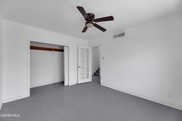 2413 Copper Ave Unit 79930, El Paso, TX 79930 - unfurnished bedroom featuring baseboards, a closet, and ceiling fan