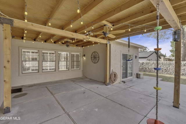4945 Vista Grande Cir, El Paso, TX 79922 - view of patio featuring ceiling fan and fence