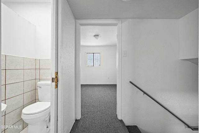 9005 Electra Dr, Canutillo, TX 79835 - bathroom with tile walls and toilet