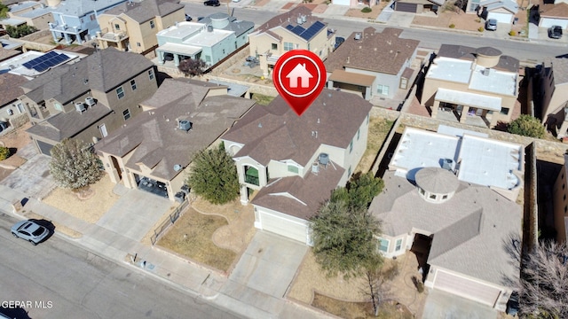 bird's eye view with a residential view