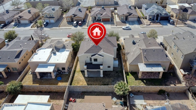 aerial view with a residential view