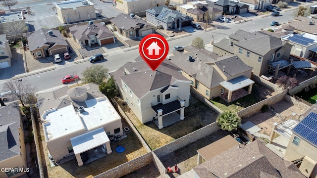 aerial view featuring a residential view