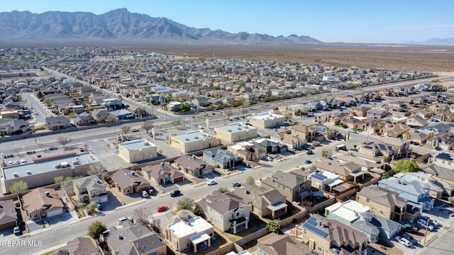 aerial view with a residential view and a mountain view