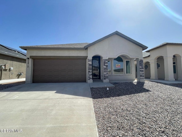 525 Paseo Modesto Dr, Horizon City, TX 79928 - single story home featuring stucco siding, driveway, and a garage
