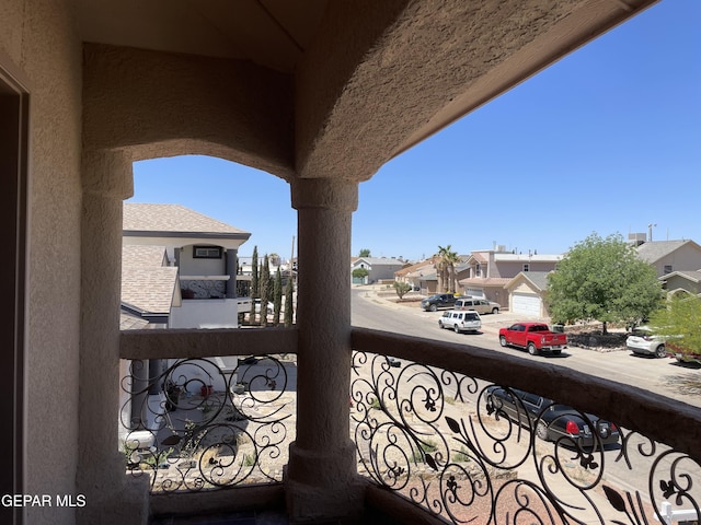 balcony with a residential view