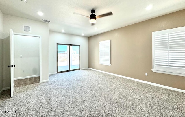 14617 Tierra Nectar Ave, El Paso, TX 79938 - unfurnished bedroom with carpet floors, access to outside, recessed lighting, and visible vents