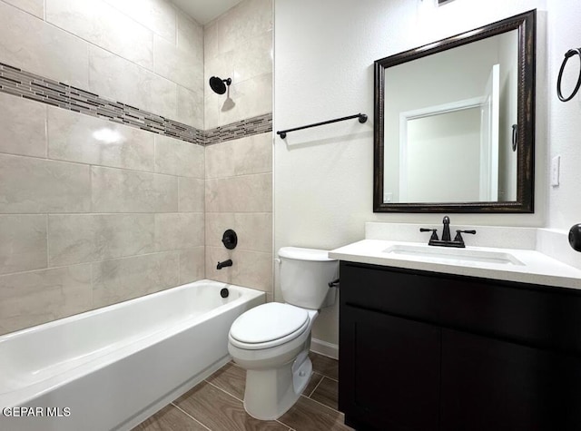 14617 Tierra Nectar Ave, El Paso, TX 79938 - bathroom with vanity, toilet, and shower / tub combination