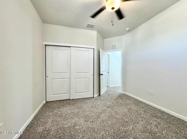 14617 Tierra Nectar Ave, El Paso, TX 79938 - unfurnished bedroom with carpet floors, baseboards, visible vents, and a closet