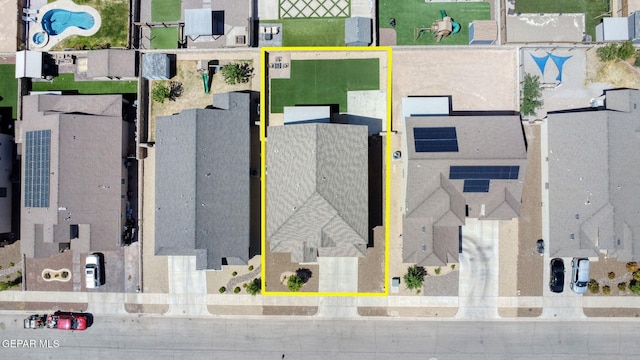 14717 Tierra Escape Ave, El Paso, TX 79938 - aerial perspective of suburban area with a pool