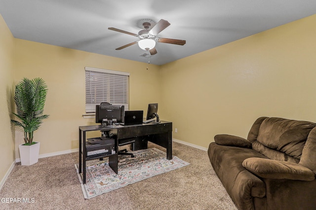 14717 Tierra Escape Ave, El Paso, TX 79938 - carpeted office space with a ceiling fan and baseboards