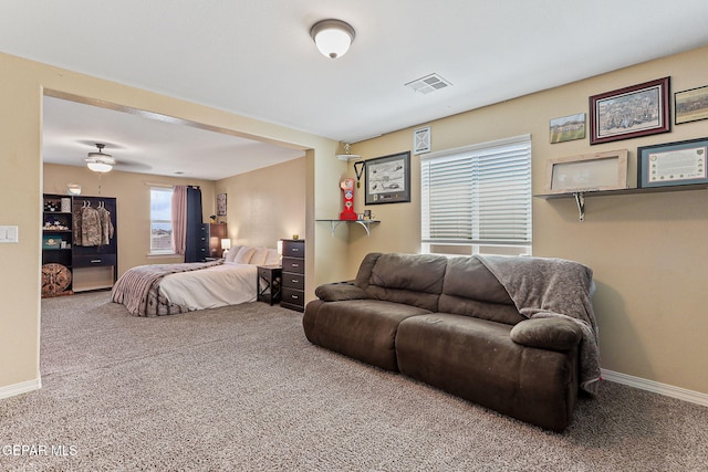 14717 Tierra Escape Ave, El Paso, TX 79938 - carpeted living room featuring baseboards and a ceiling fan