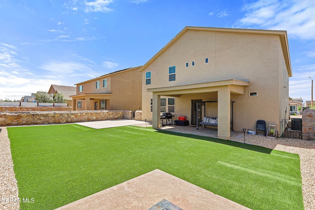 14717 Tierra Escape Ave, El Paso, TX 79938 - back of house with a patio area, stucco siding, and cooling unit