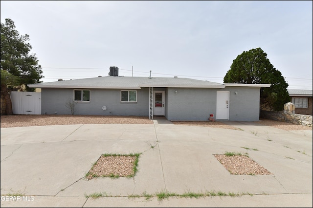 view of front of property featuring cooling unit