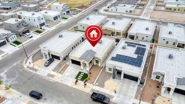 aerial view with a residential view