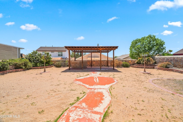 2987 Tierra Limon Dr, El Paso, TX 79938 - fenced backyard featuring a pergola and a patio area