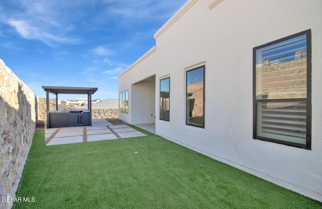 1846 Pommel Pl, El Paso, TX 79911 - view of yard featuring an outdoor kitchen, a patio, and fence