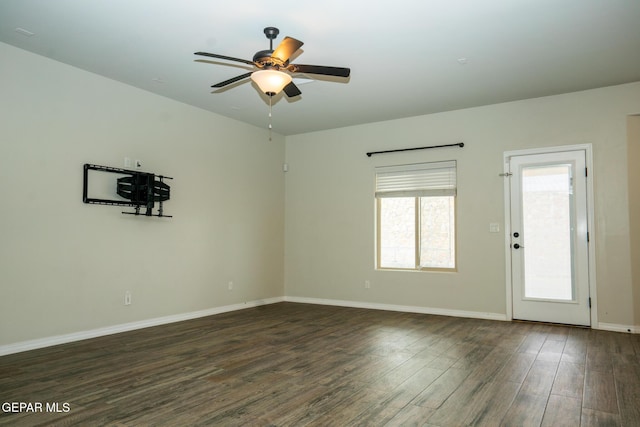 756 Jalynn Grace, Canutillo, TX 79835 - spare room with a ceiling fan and dark wood-type flooring