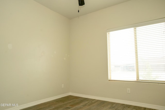 756 Jalynn Grace, Canutillo, TX 79835 - unfurnished room with dark wood-style flooring and a ceiling fan