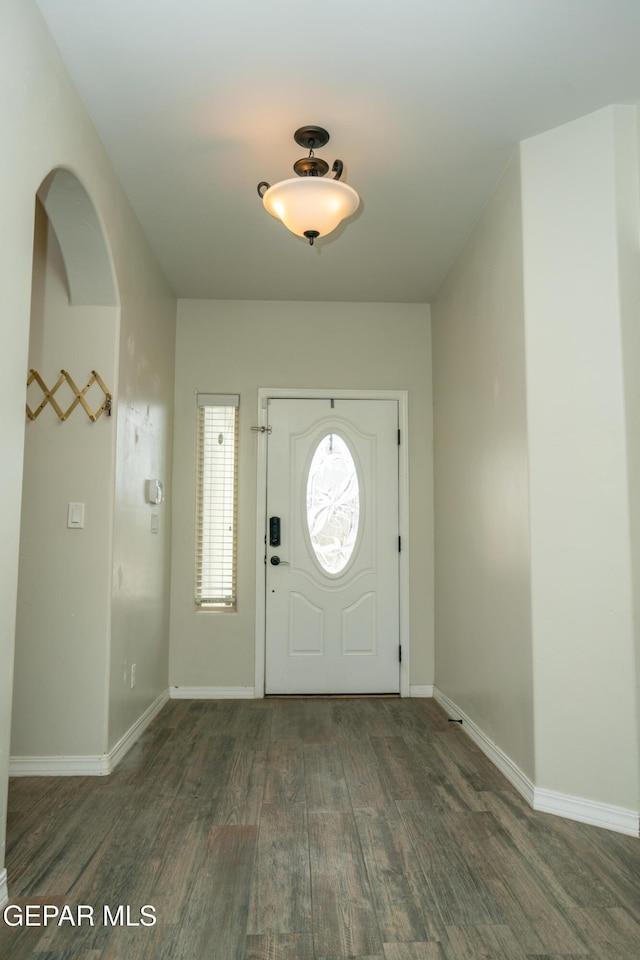 756 Jalynn Grace, Canutillo, TX 79835 - entrance foyer with wood finished floors and arched walkways