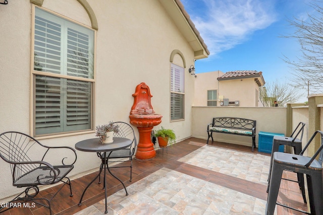 balcony with a patio
