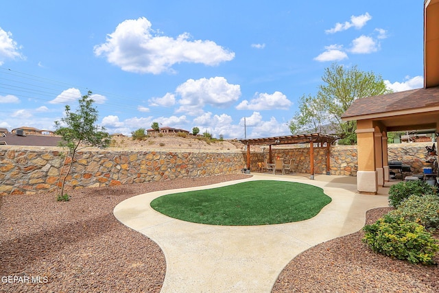7101 Luz De Sol Dr, El Paso, TX 79912 - view of yard with a pergola and a patio area