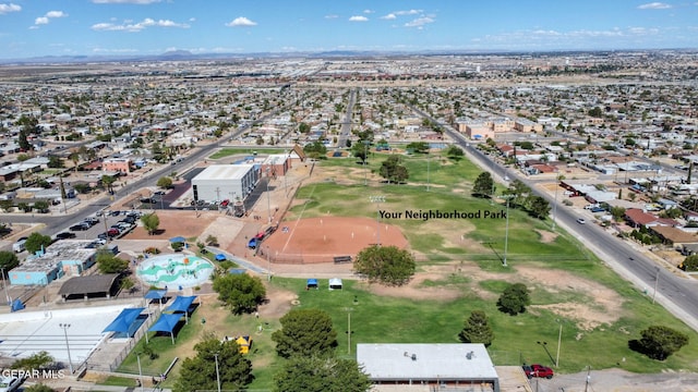 aerial view featuring a residential view