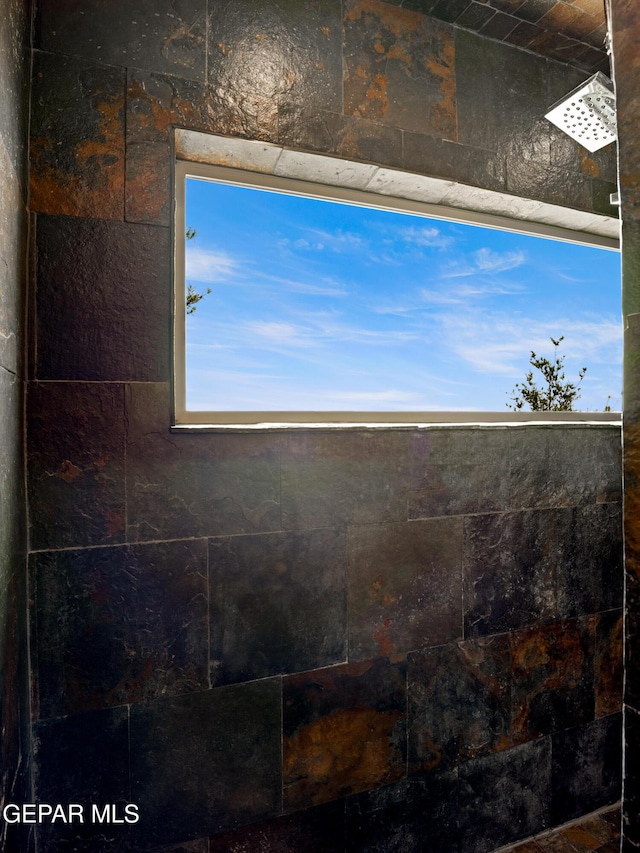 room details with a tile shower