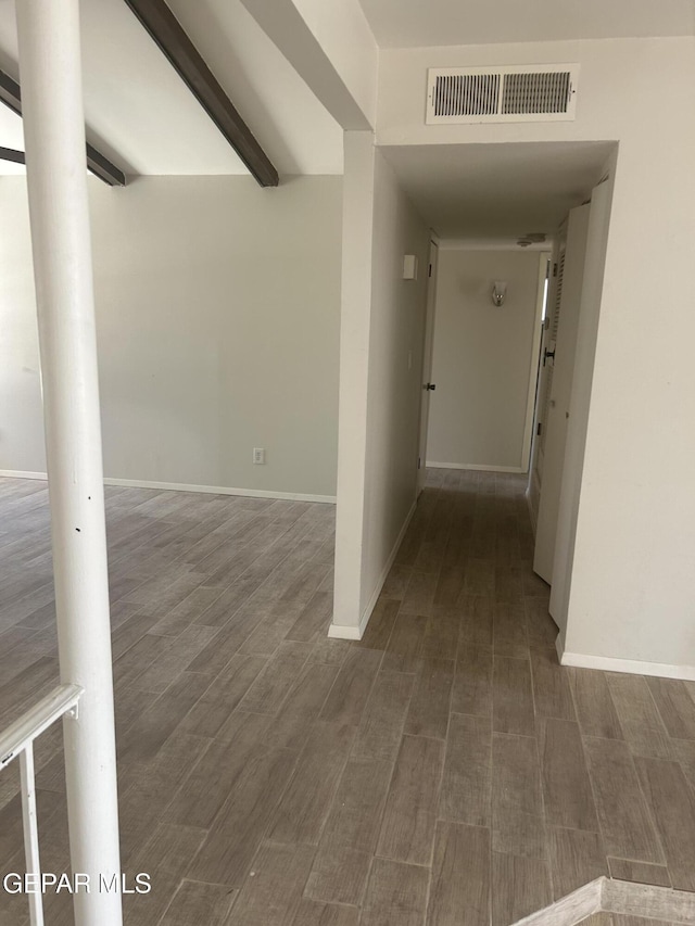 2816 Gaston Dr, El Paso, TX 79935 - hallway featuring wood finished floors and baseboards