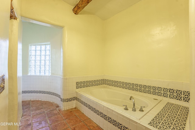 32 Cielo Dorado Dr, Anthony, NM 88021 - full bathroom with a bath and beamed ceiling