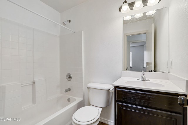 12729 Raul Mendiola Ln, El Paso, TX 79938 - bathroom with vanity, toilet, and bathtub / shower combination
