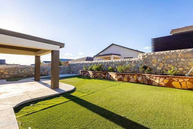 view of yard featuring a patio