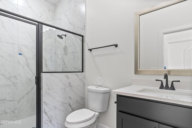 813 Durham Way, Horizon City, TX 79928 - bathroom with toilet, vanity, and a marble finish shower