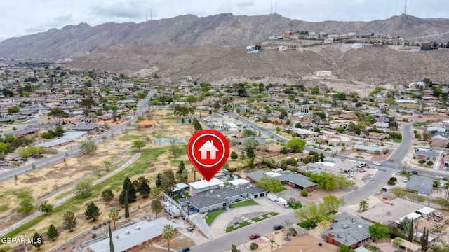 701 La Cruz Dr, El Paso, TX 79902 - aerial view with a mountain view and a residential view
