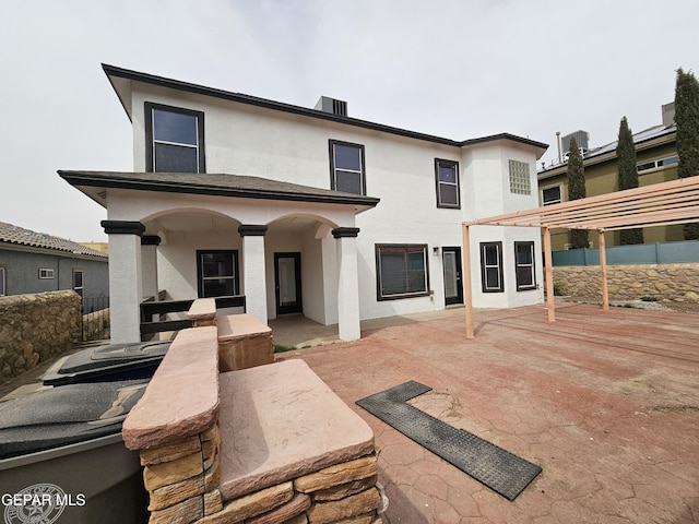3864 Tierra Campa Dr, El Paso, TX 79938 - back of house featuring area for grilling, a patio, stucco siding, and fence