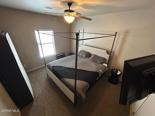 1250 Franklin Raven Place, El Paso, TX 79912 - bedroom featuring carpet, visible vents, baseboards, and ceiling fan
