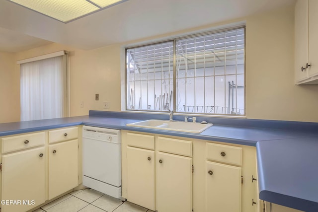 10632 Park View Cir, El Paso, TX 79935 - kitchen featuring dishwasher, a sink, and light tile patterned flooring