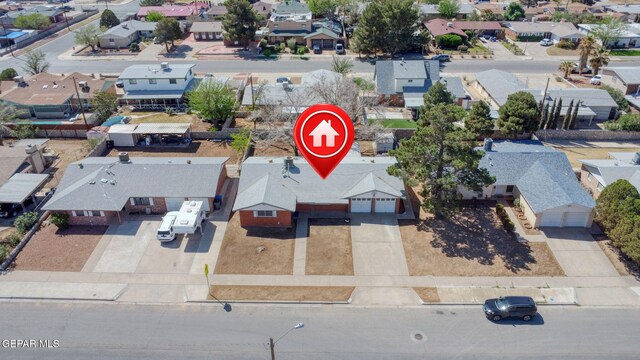 birds eye view of property featuring a residential view