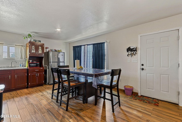 702 Thompson Rd, San Elizario, TX 79849 - dining space with light wood-style flooring and a textured ceiling