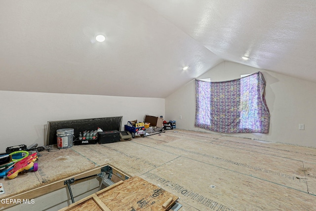 702 Thompson Rd, San Elizario, TX 79849 - bonus room with a textured ceiling and vaulted ceiling
