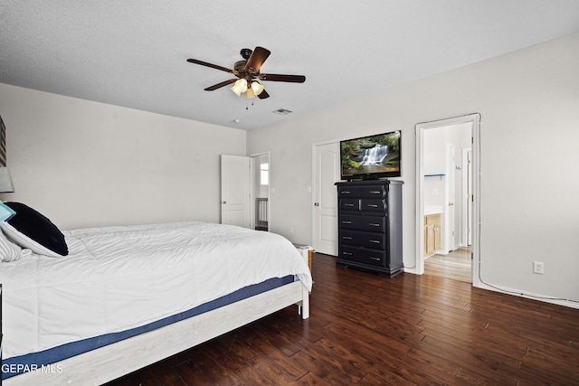 3501 Al Roberts Dr, El Paso, TX 79936 - bedroom featuring visible vents, a ceiling fan, and hardwood / wood-style flooring