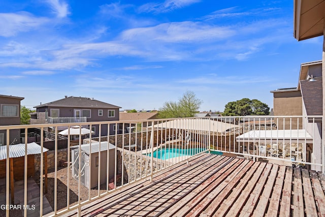 3501 Al Roberts Dr, El Paso, TX 79936 - wooden terrace with a fenced in pool
