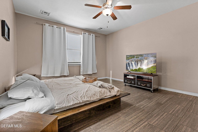 14439 Eastbrook Dr, El Paso, TX 79938 - bedroom featuring ceiling fan, baseboards, and visible vents