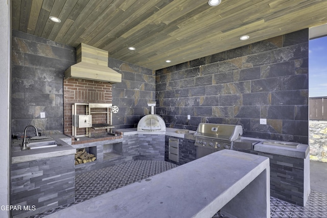 784 Brunswick Pl, Horizon City, TX 79928 - view of patio featuring an outdoor kitchen, grilling area, and a sink