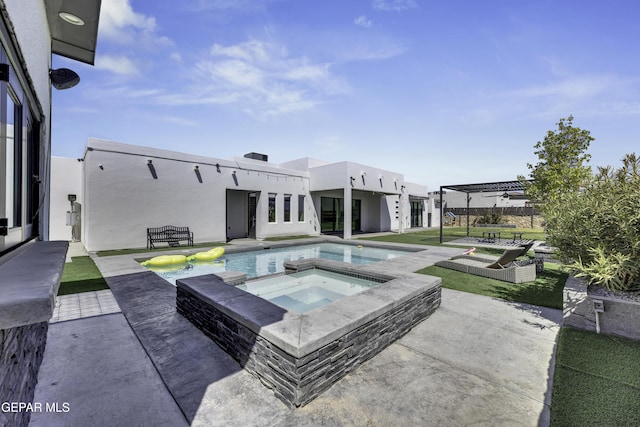 784 Brunswick Pl, Horizon City, TX 79928 - outdoor pool featuring a patio area and an in ground hot tub