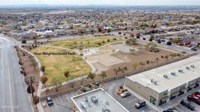 aerial view with a residential view