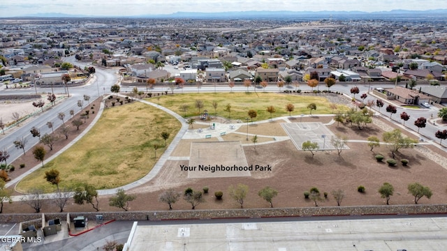 drone / aerial view with a residential view