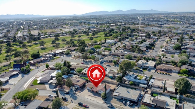 3705 Roslyn Dr, Horizon City, TX 79928 - bird's eye view with a mountain view and a residential view