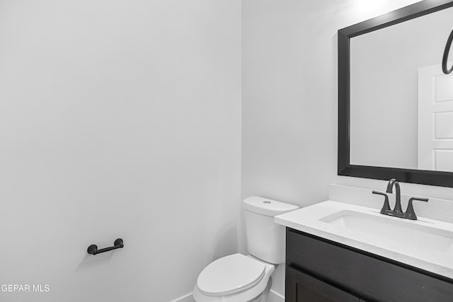 3792 Surmise St, El Paso, TX 79938 - half bath featuring vanity, toilet, and baseboards